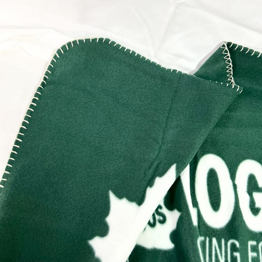 ^ unused LOGOS Logos blanket 90×60cm polyester 100% green carrying in car company inside box attaching gift [OTNA-845]