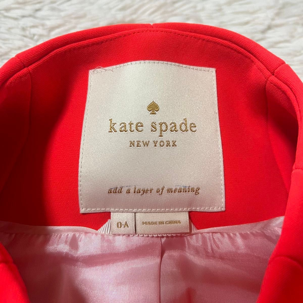 【SALE】ケイトスペード   定価8万円　コート　リボン　蛍光ピンク　kate spade 