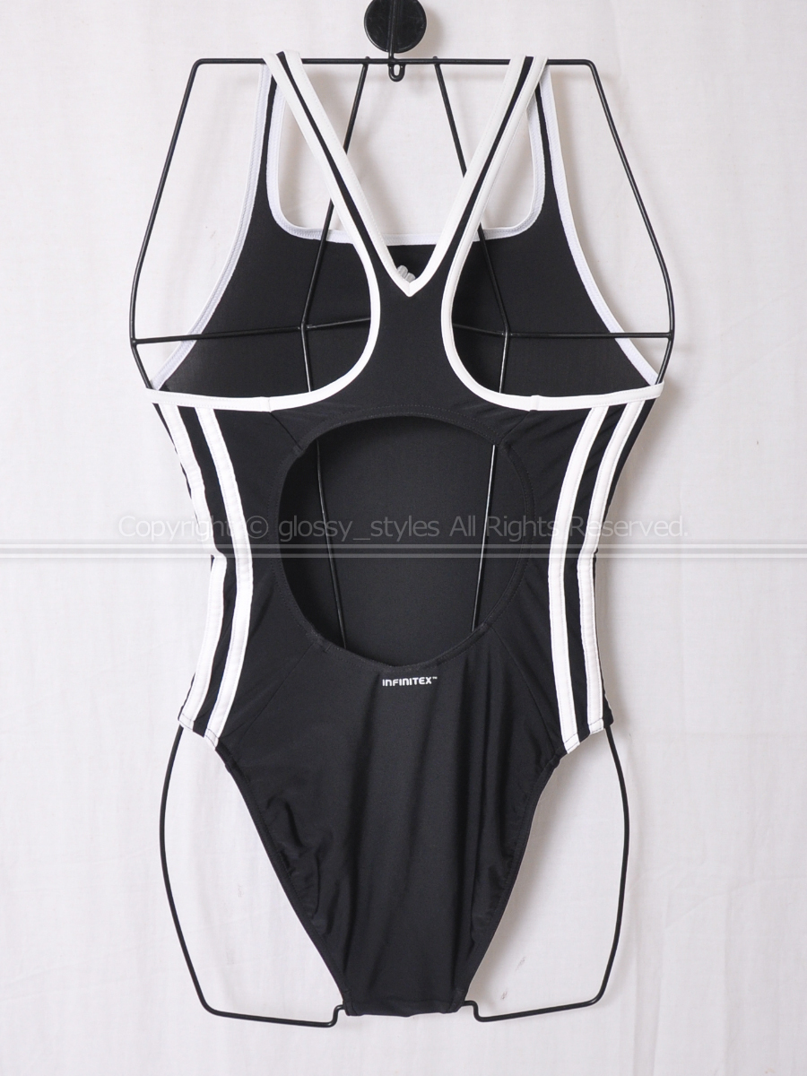 K1884-07# beautiful goods adidas Adidas INFINITEX side stripe woman .. swimsuit black white S