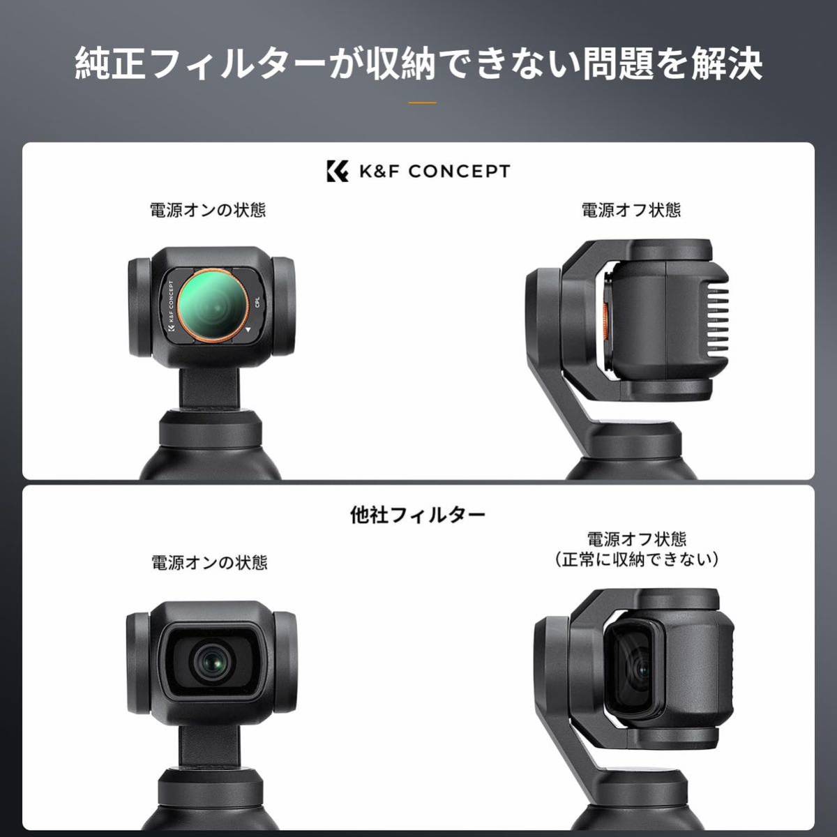 K&F Concept DJI OSMO Pocket3用 磁気式 フィルター CPLフィルター 磁気吸着AGC光学ガラス 反射除去 28層ナノコーティング 偏光フィルター_画像7