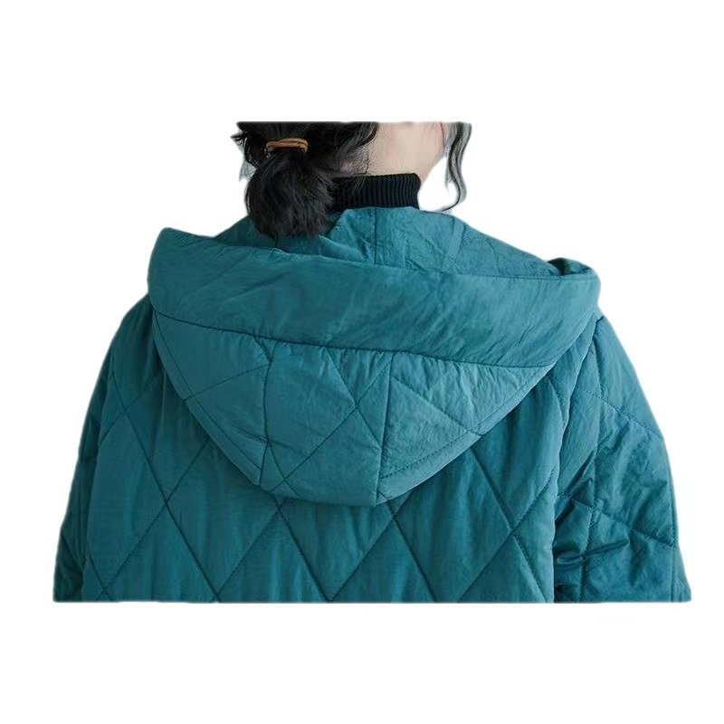 LRM350★新品レディース キルティングコート 中綿コート フード付き ロング暖かいキルティングジャケットアウター 大きいサイズあ_画像7