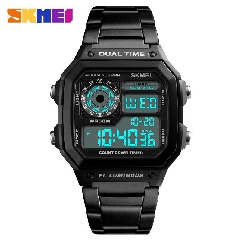 hzh358★ SKMEI メンズスポーツウォッチ カウントダウン 防水時計 ステンレス 鋼ファッション デジタル 腕時計の画像6