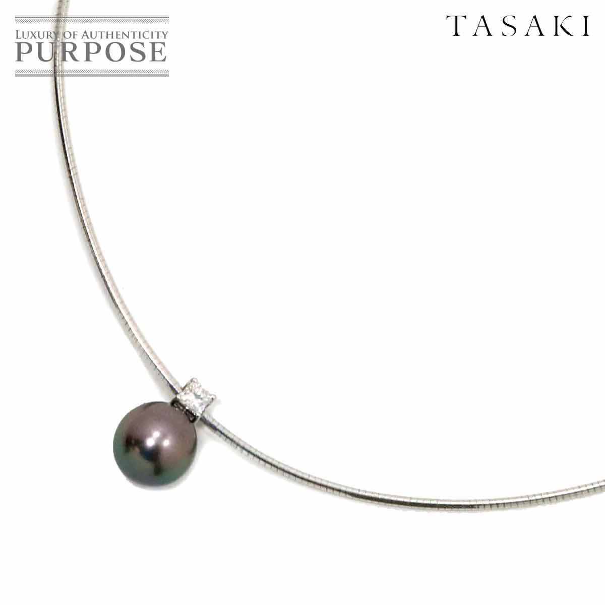 一番の贈り物 ダイヤ 10.7mm 黒蝶真珠 TASAKI タサキ 0.24ct 90205454