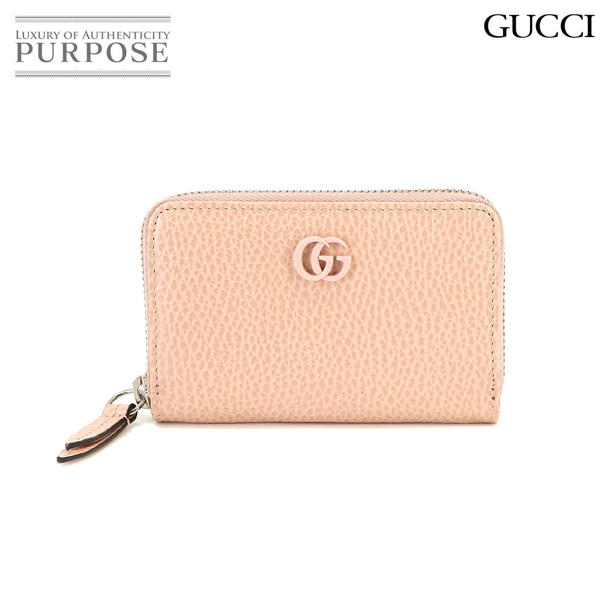 未使用 展示品 グッチ GUCCI GGマーモント ダブルG コインケース 小銭入れ レザー ピンク 644412 GG Marmont Coin Case 90220636_画像1