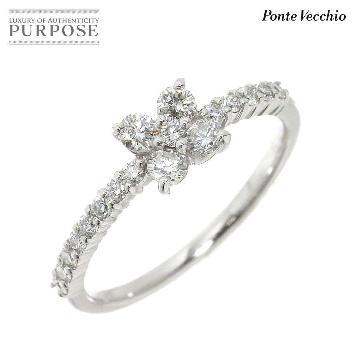  Ponte Vecchio Ponte Vecchio 9 number ring diamond 0.39ct K18 WG white gold 750 ring Diamond Ring 90210807