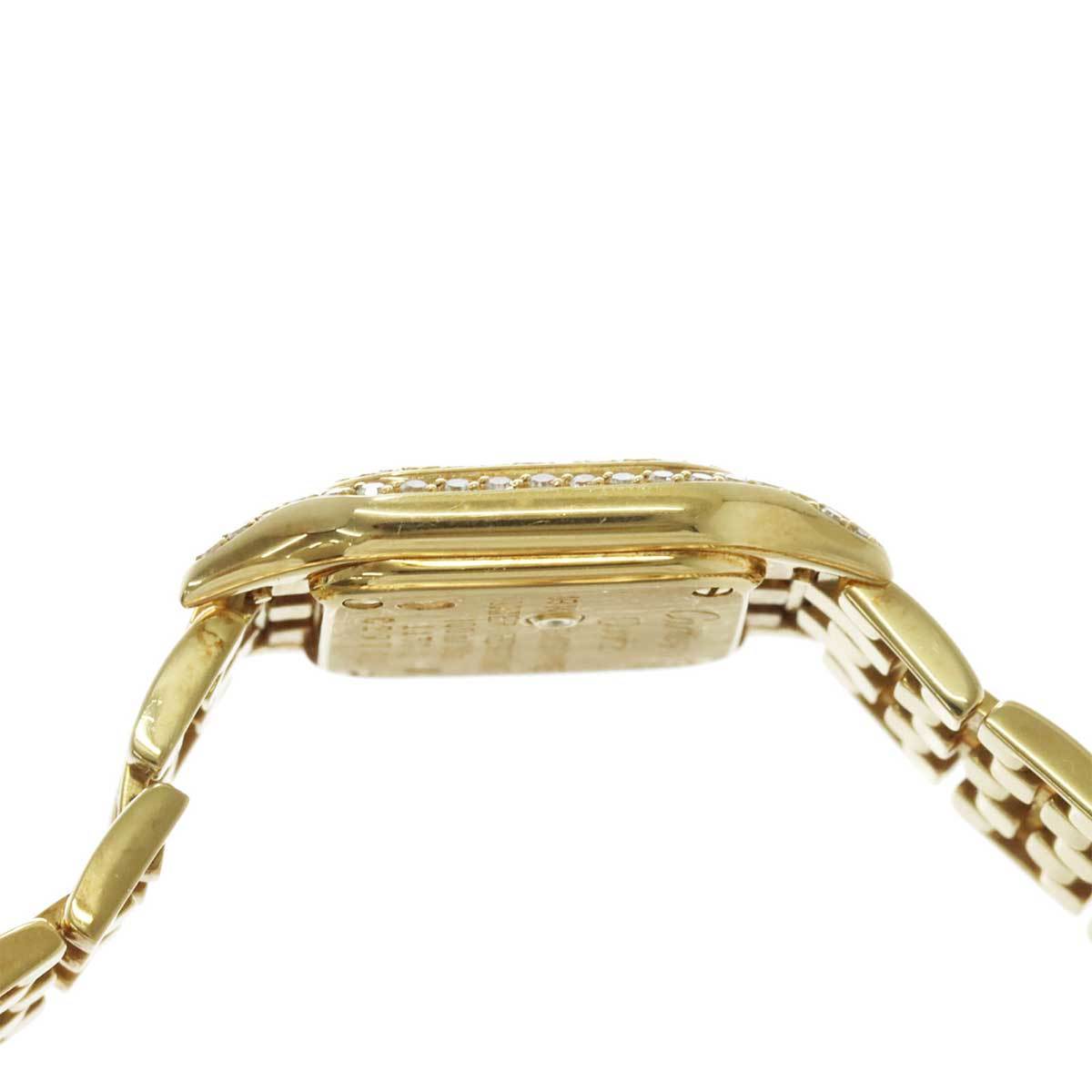  Cartier Cartier Mini bread tail lady's wristwatch after diamond ivory face K18YG quartz mini panthere 90202926