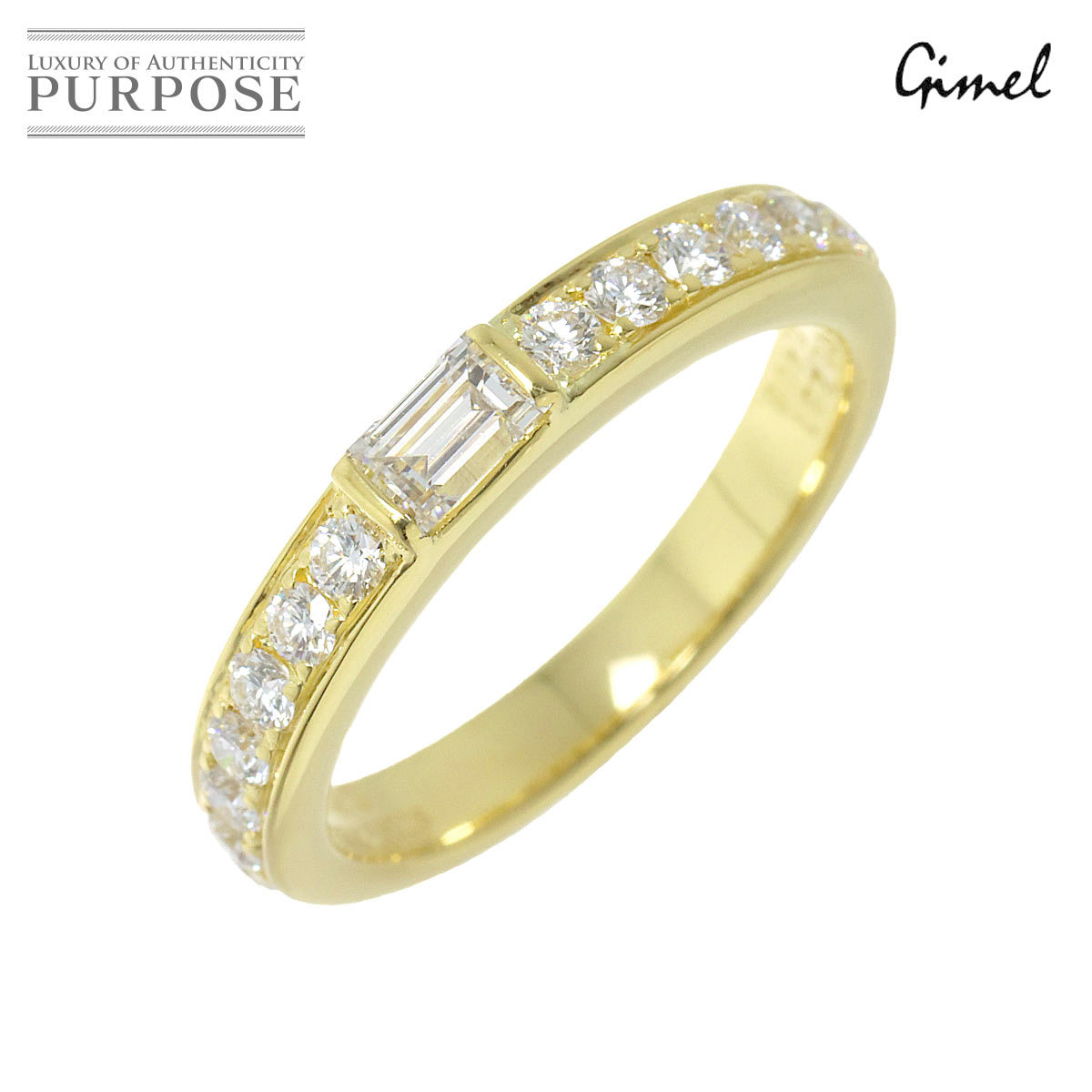 ギメル Gimel 10号 リング ダイヤ 0.408/0.281ct K18 YG イエローゴールド 750 指輪 Diamond Ring 90206770