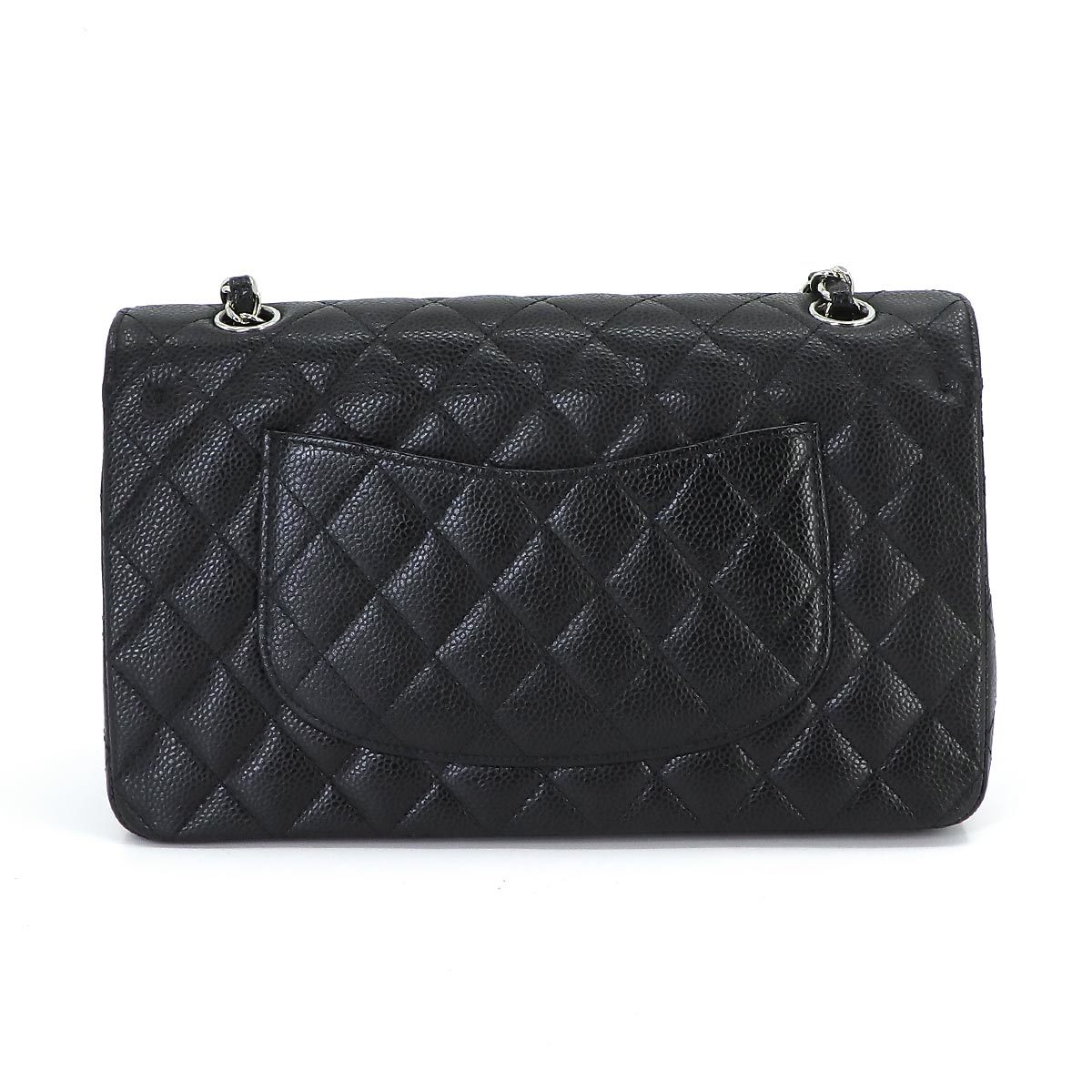 新品同様 シャネル CHANEL マトラッセ 25 チェーン ショルダー バッグ キャビアスキン ブラック A01112 シルバー 金具 90218609_画像2