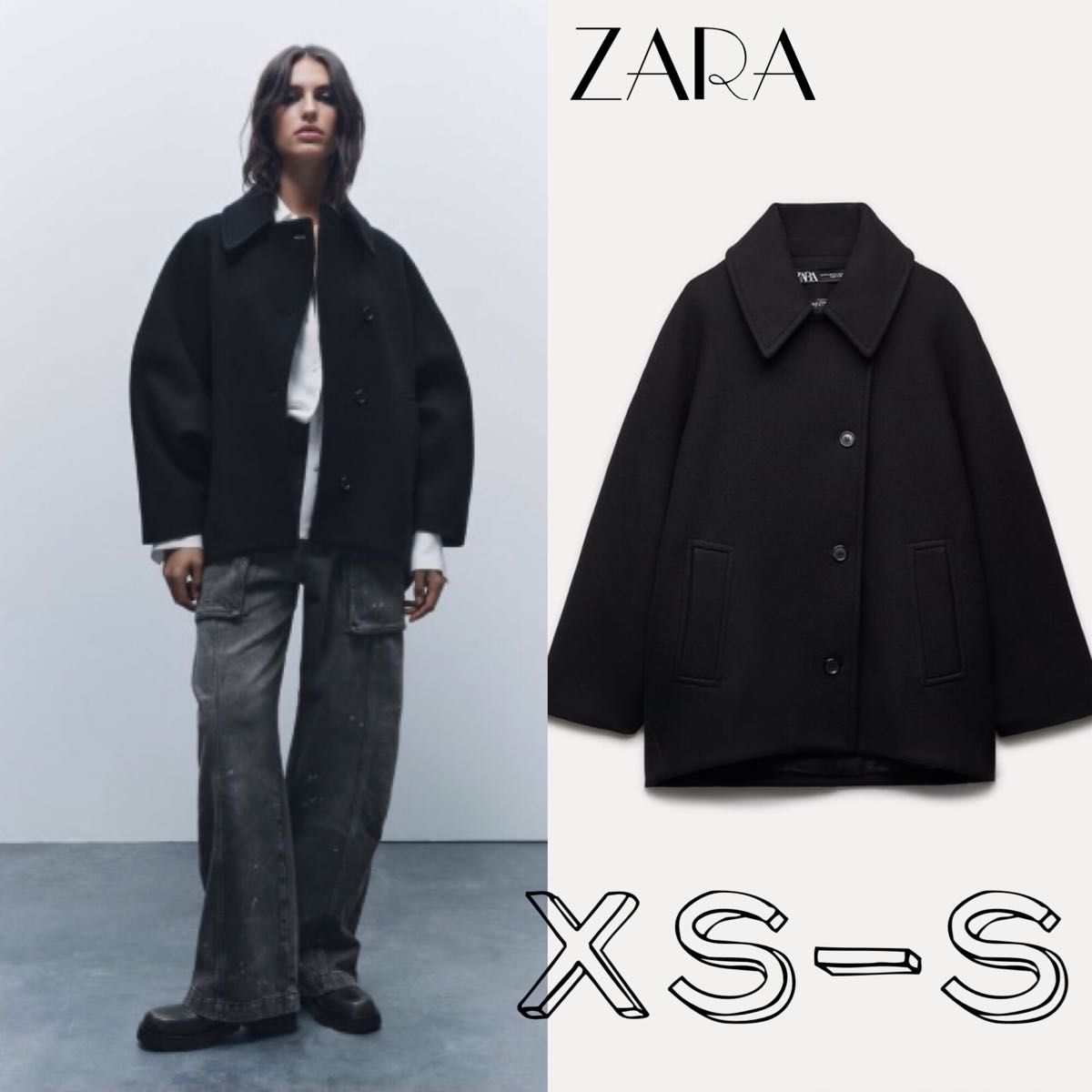 ZARA ZW COLLECTION クロップド MANTECO ウールコート|Yahoo ZARA ZW COLLECTION クロップド MANTECO ウールコート|Yahoo