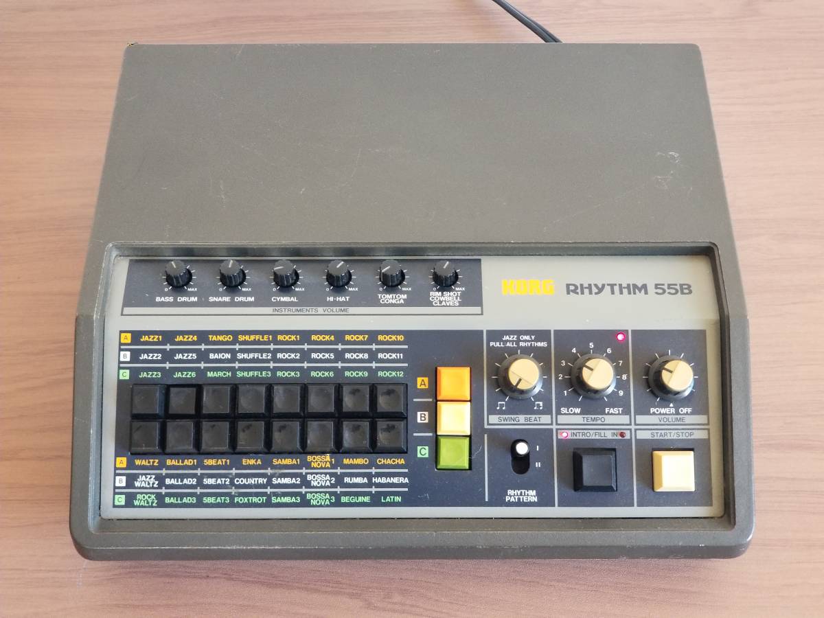 KORG Rhythm 55B (KR-55B) аналог барабан механизм редкость 1970 годы ритм машина оригинальный foot переключатель имеется редкость товар Analog Drum Machine