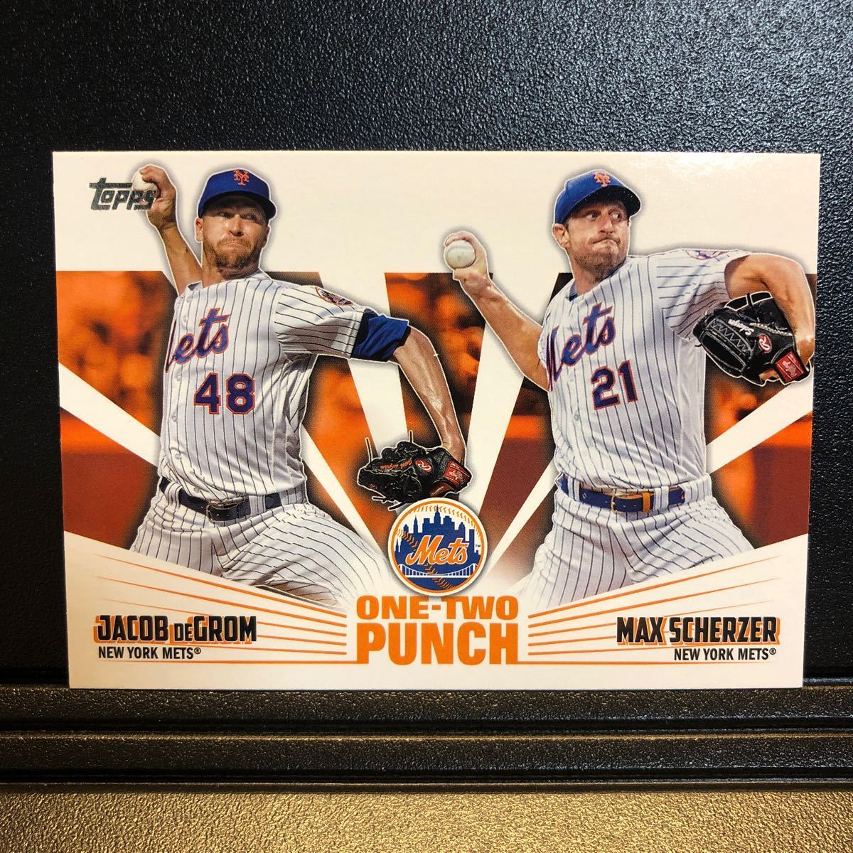 Jacob DeGrom Max Scherzer 2023 Topps Series 1 #12P-15 One-Two Punch Insert Mets_画像1