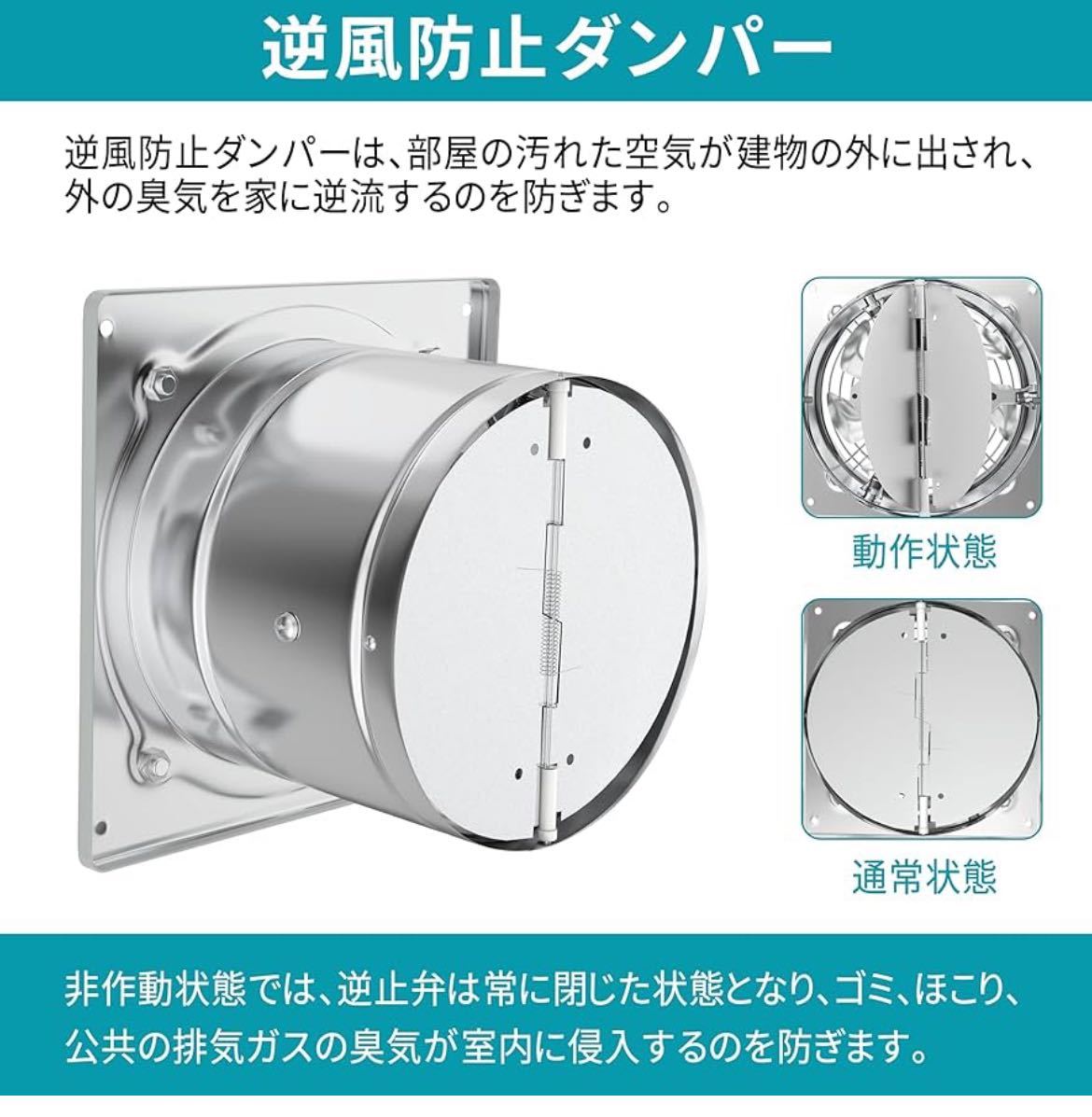 Okryain 換気扇 150mm 家庭用工業換気扇 中間取付形ダクトファン 業務用換気扇 大風量 強力 ダクト用換気扇 風量525m/h_画像4