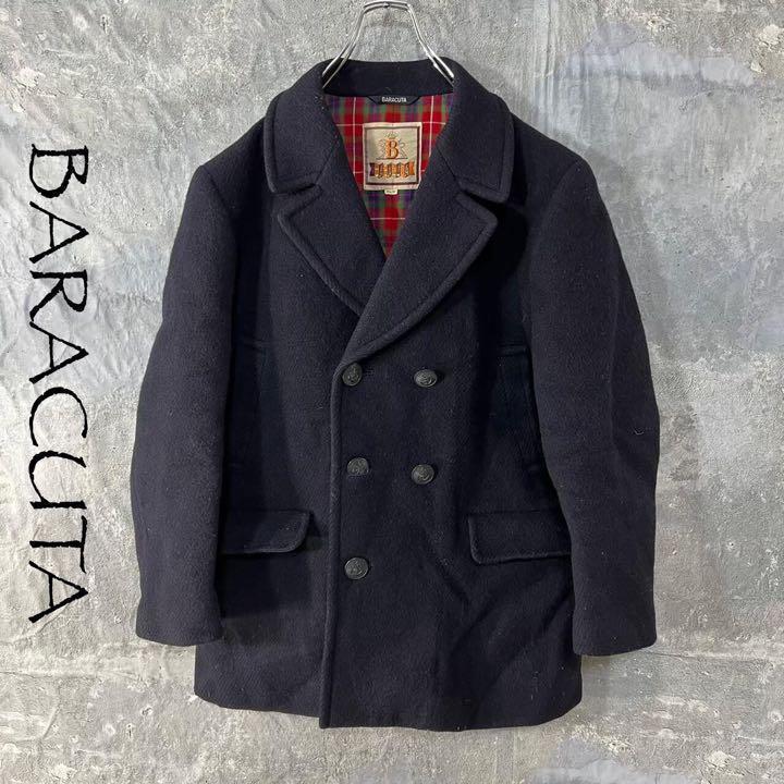 雰囲気抜群　vintage　BARACUTA バラグータ　ピーコート ネイビー 38 メンズ　コート　ジャケット　ブレザー　プレッピー