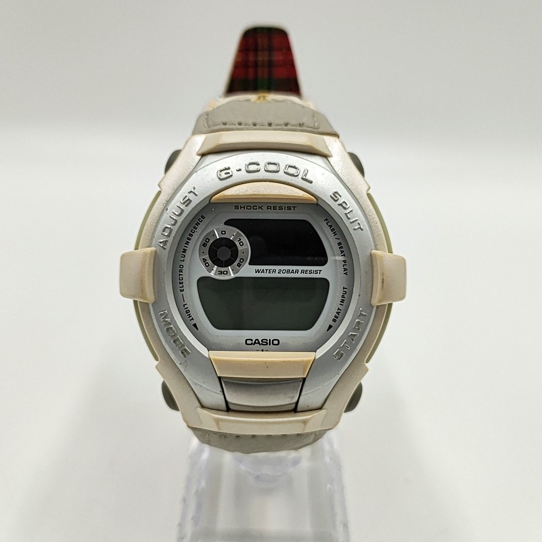 【電池切れ】CASIO カシオ G-COOL Gクール クォーツ 腕時計 デジタル文字盤 ホワイト系 レザーベルト レディース GT-001Pの画像3
