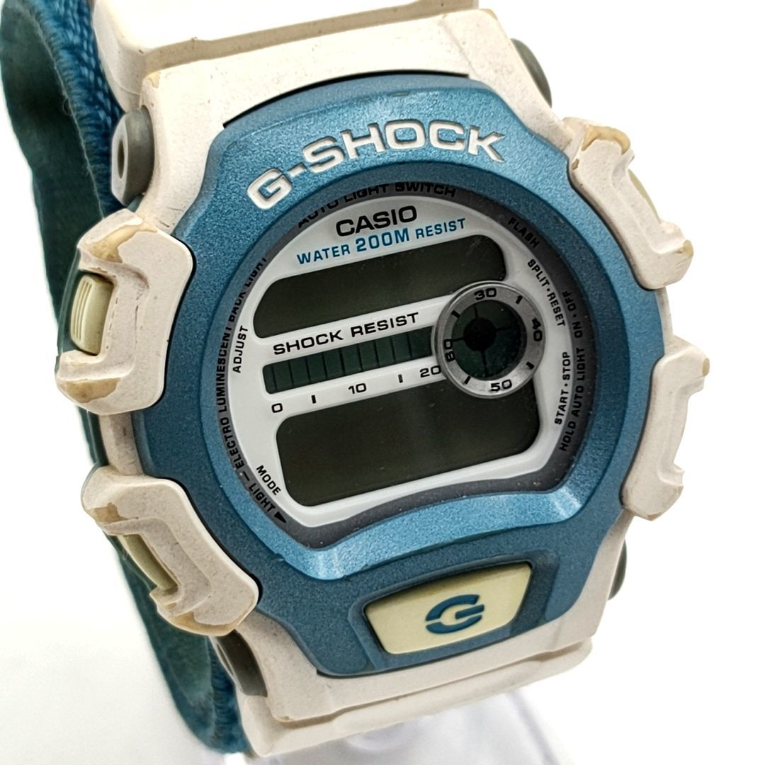 【電池切れ】CASIO カシオ G-SHOCK ジーショック クォーツ 腕時計 デジタル文字盤 ブルー×ホワイト メンズ DW-004_画像1