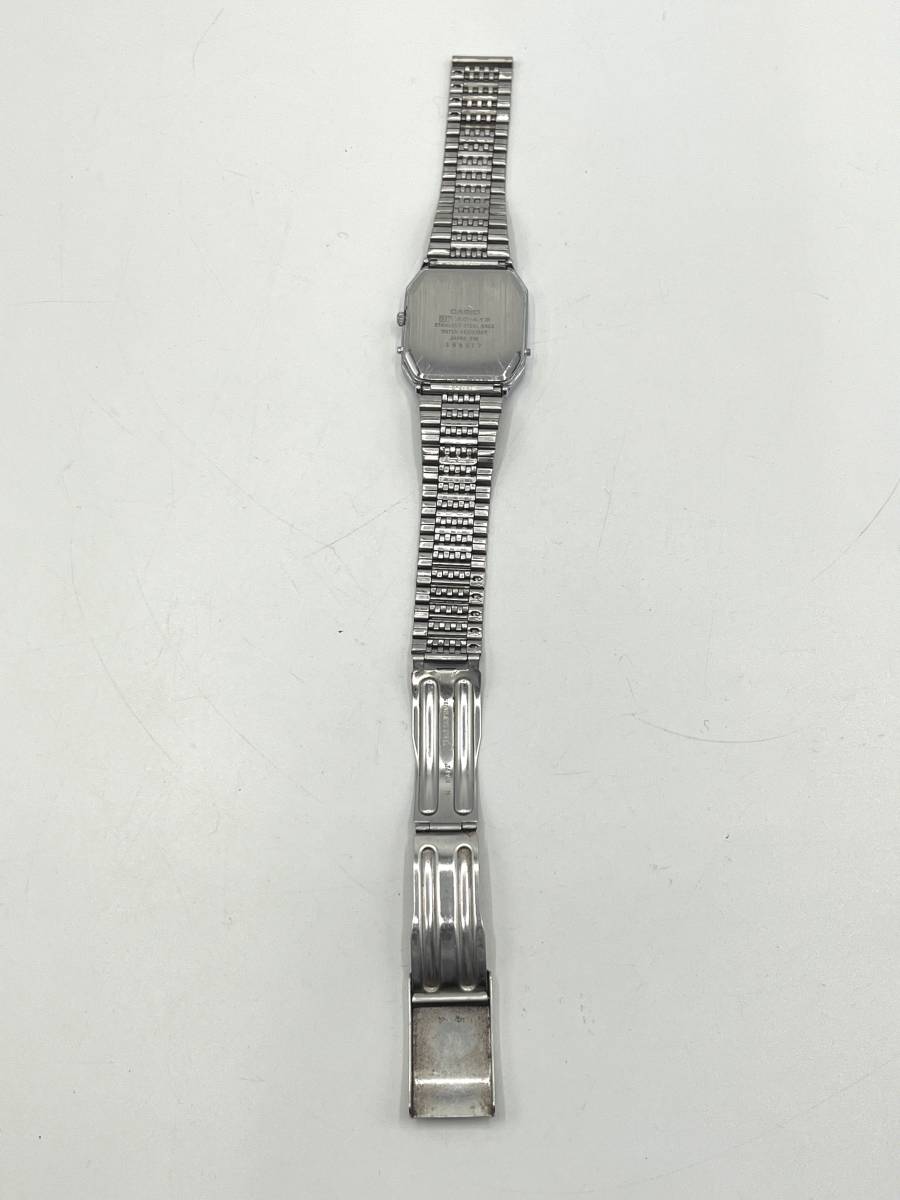 【電池切れ/ベルトジャンク】CASIO カシオ クォーツ 腕時計 シルバー文字盤 アナデジ デジアナ オクタゴン レディース AQ-413の画像4
