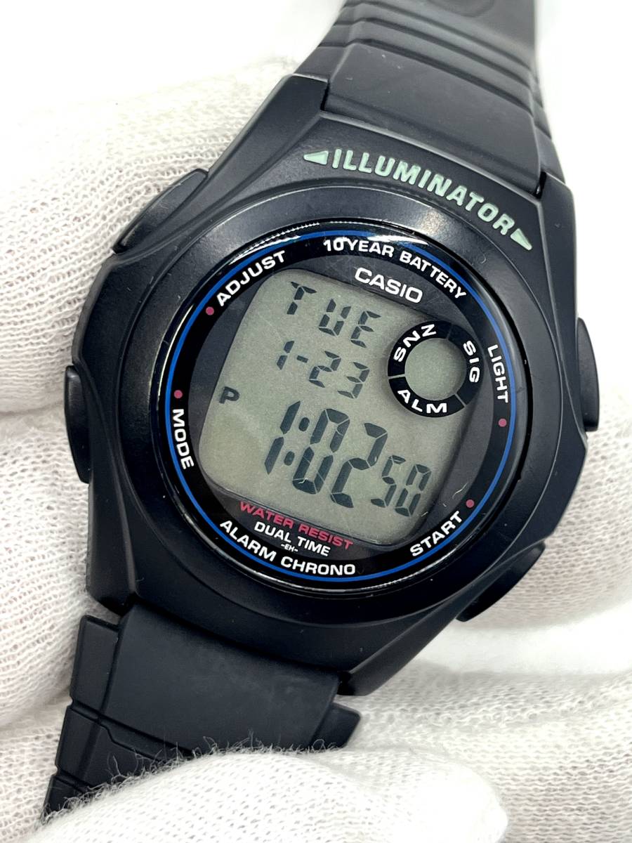 【稼動○】CASIO カシオ クォーツ 腕時計 デジタル文字盤 ブラック系 メンズ F-200_画像1