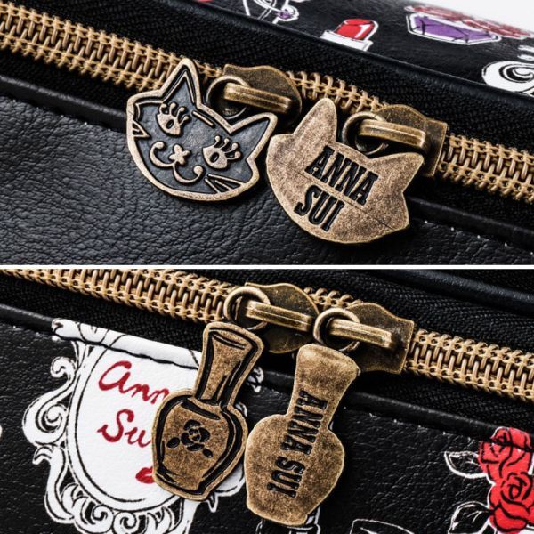 1 320 ANNA SUI 2つに分かれるバニティポーチ 送料510円_画像5