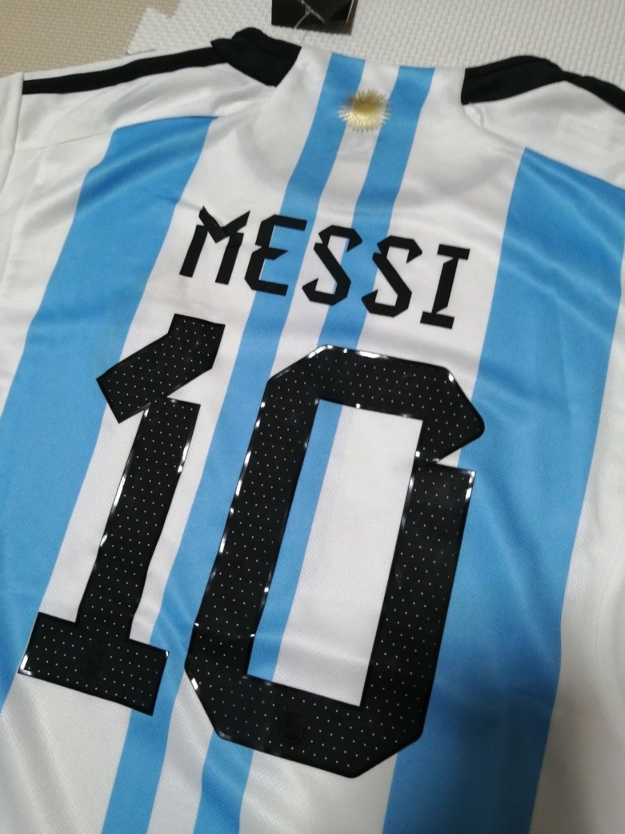アルゼンチン代表　メッシ　子供用 上下3点セット　サッカーユニフォーム130cm 子供サッカーユニフォーム キッズ