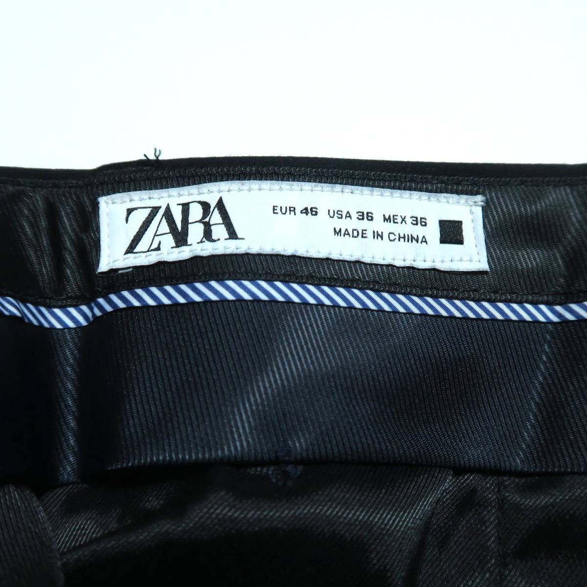 R019■秋冬 大きいサイズ ZARA MAN ザラ メンズ 黒色系無地 ストレッチパンツ　ウエスト98cm 未使用品_画像5