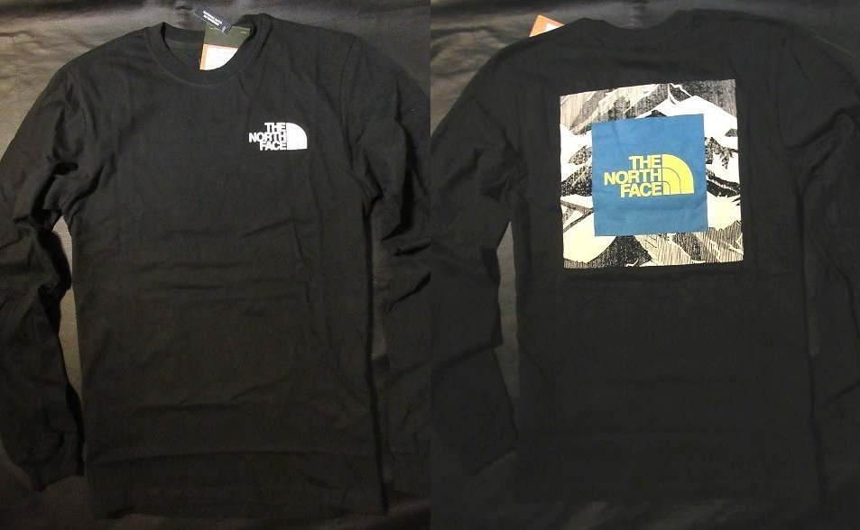 本物正規(guī)◆ノースフェイス◆長袖Tシャツ ヘビーウェイトコットン COORDINATES■黒■S■新品/0G1/アメリカ限定