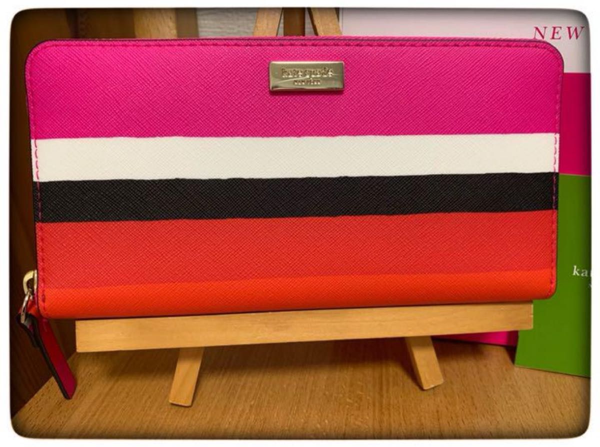 ケイトスペード KATESPADE 長財布 ピンクレッド美品