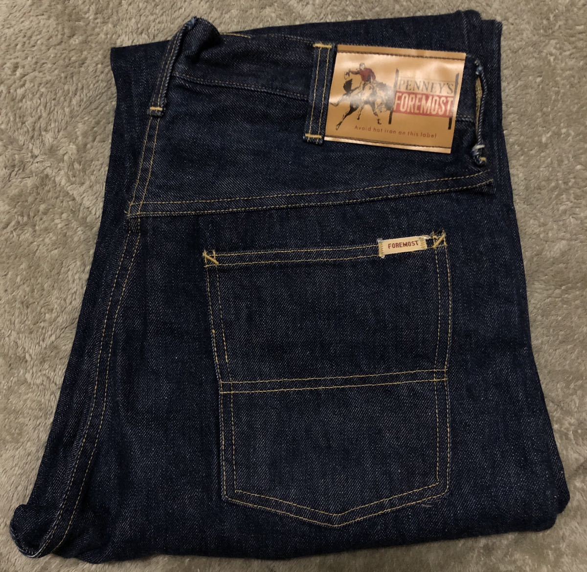 50's 濃紺PENNY'S FOREMOST 5POCKET JEANS W32/片耳！ペニーズ1WASH？の画像1