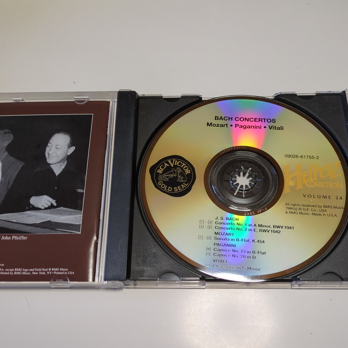 The Heifetz Collection Vol.24 ハイフェッツ Bach Concertos Mozart Paganini Vitali バイオリン CD クラシック Jascha Heifet 中古_画像3