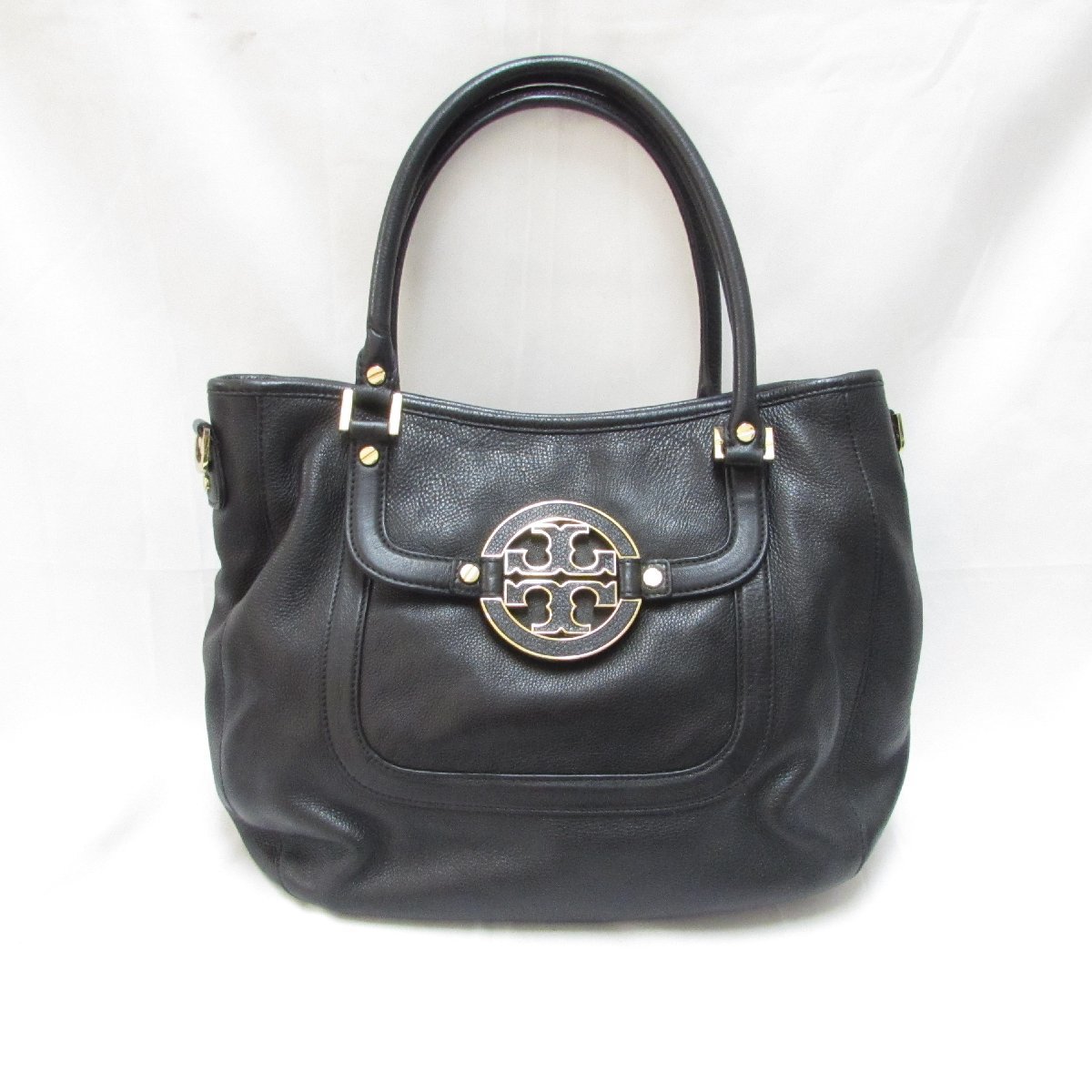 TORY BURCH トリーバーチ トートバッグ ショルダー 2way ロゴ ブラック レディース USED /2401D_画像1