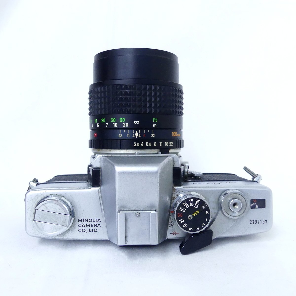 minolta ミノルタ SRT101 + MC TELE ROKKOR 100mm F2.5 フィルムカメラ 空シャッターOK 現状品 USED /2401C_画像5