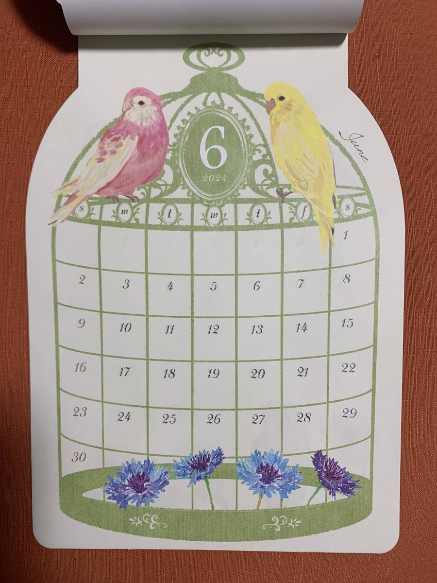 2024 壁掛けカレンダー 鳥かごカレンダー 12頁_画像6