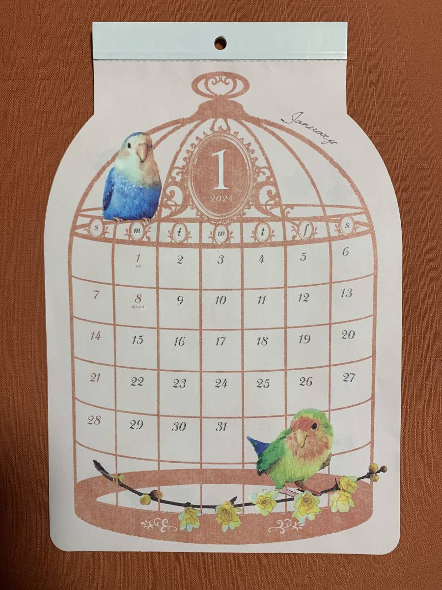 2024 壁掛けカレンダー 鳥かごカレンダー 12頁の画像1