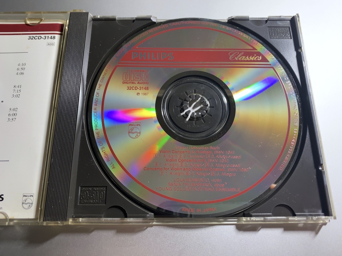 32CD-3148 J Sバッハ ヴァイオリン協奏曲 ローラ・ボベスコ 32CD-3148 J Sバッハ ヴァイオリン協奏曲 ローラ・ボベスコ