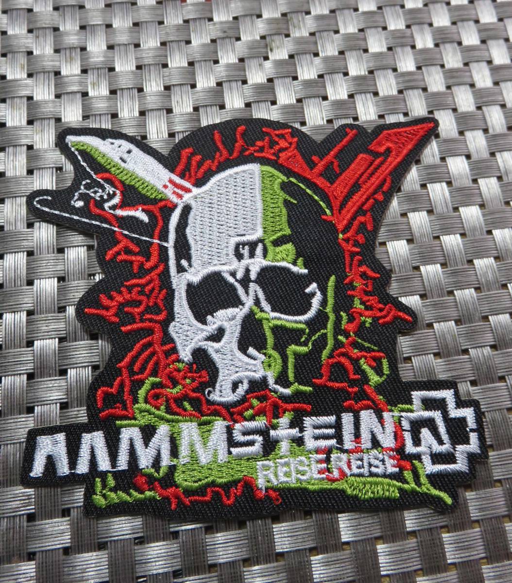 武装髑髏RS■激渋『 RAMMSTEIN　ラムシュタイン』東ドイツ　ドイツ　ロックバンド 刺繍ワッペン◇音楽 ミュージック■洋服・衣類・衣服DIY