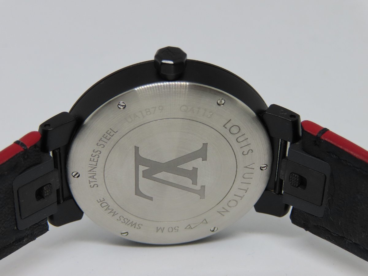 【美品】LOUIS VUITTON ルイ・ヴィトン タンブールスリム レインボー QA113 メンズ腕時計