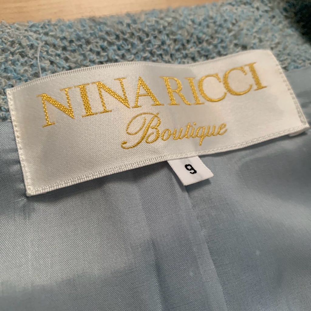 NINA RICCI ニナリッチ アルパカ ウール ツイード スカート スーツ 9 セットアップ フォーマル 入学式 卒業式♪_画像7