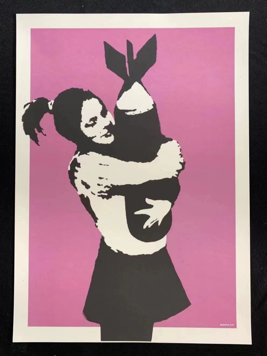 banksy Bomb Hugger WCP ポスター ナンバー付き 50cm*70cm村上隆 シルクスクリーン_画像1