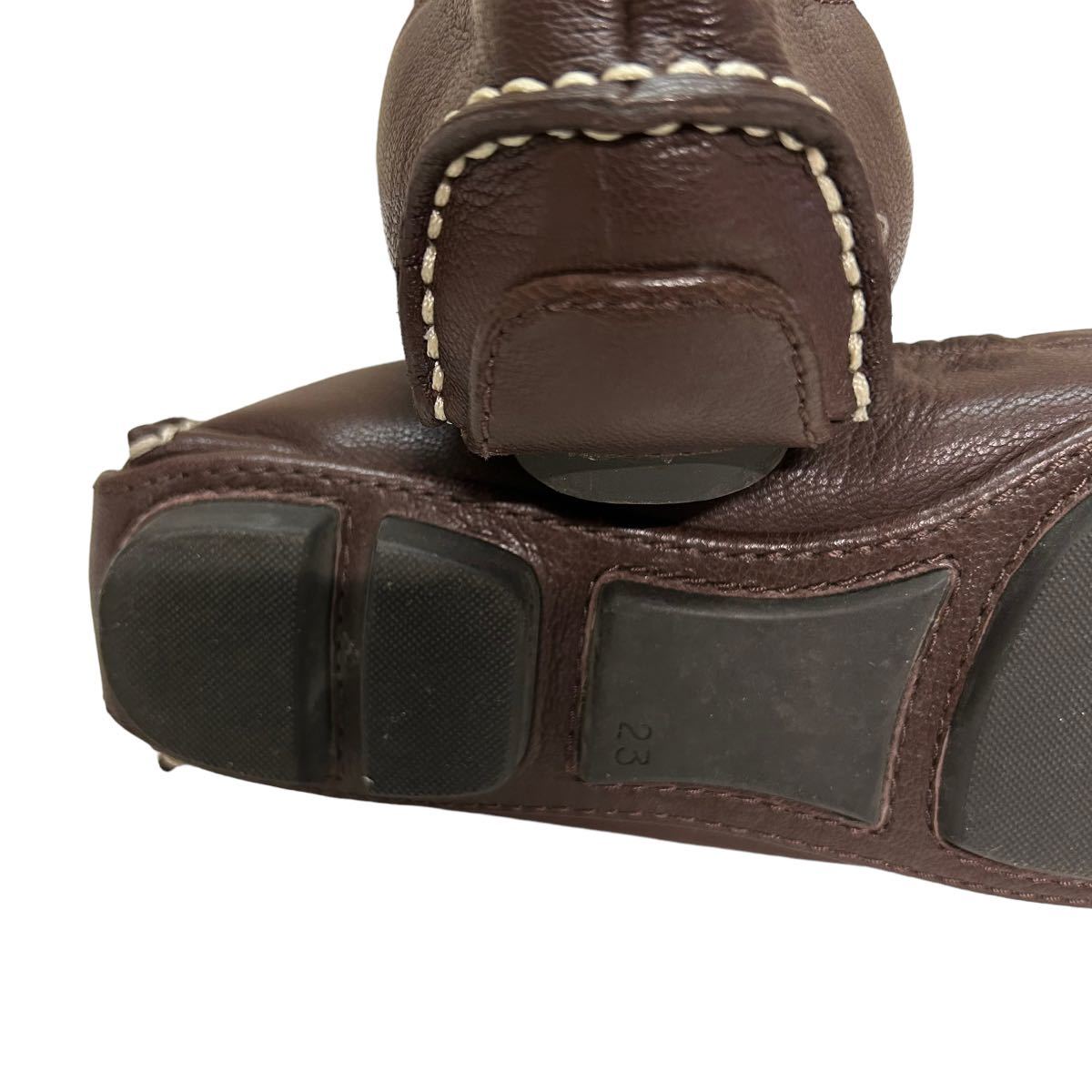BB800 REGAL Reagal женский обувь для вождения Loafer туфли-лодочки 23cm Brown кожа 