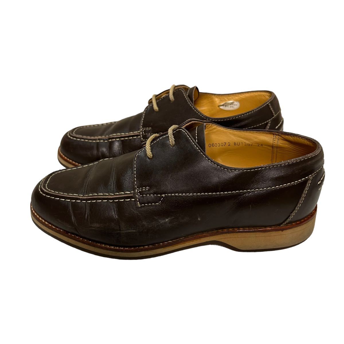 BB887 BURBERRY Burberry мужской прогулочные туфли 24cm Brown кожа 