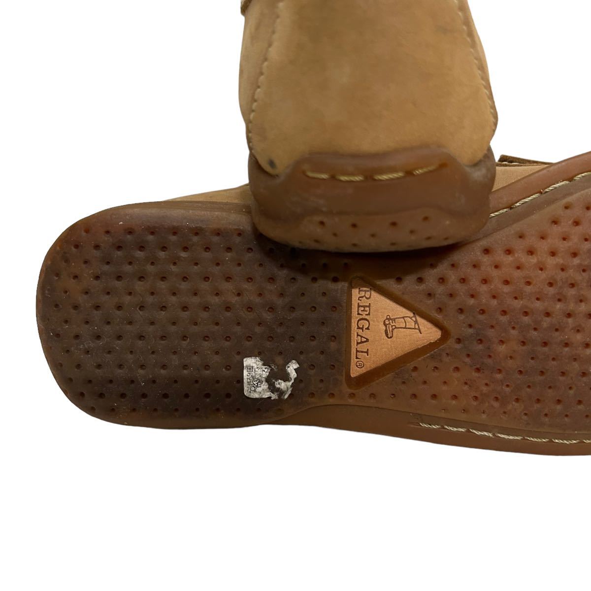 BB896 REGAL Reagal женский туфли без застежки Loafer 24cm бежевый замша 