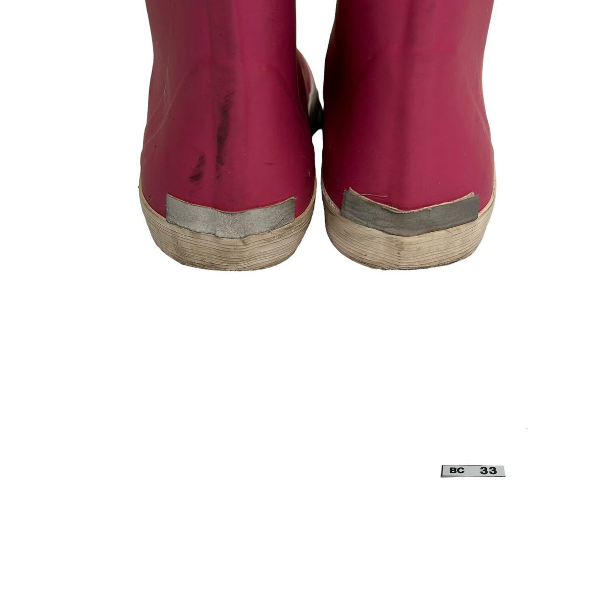 BC033 AIGLE エーグル レディース ジュニア レインブーツ 長靴 34 約 21cm ピンク ラバー_画像10