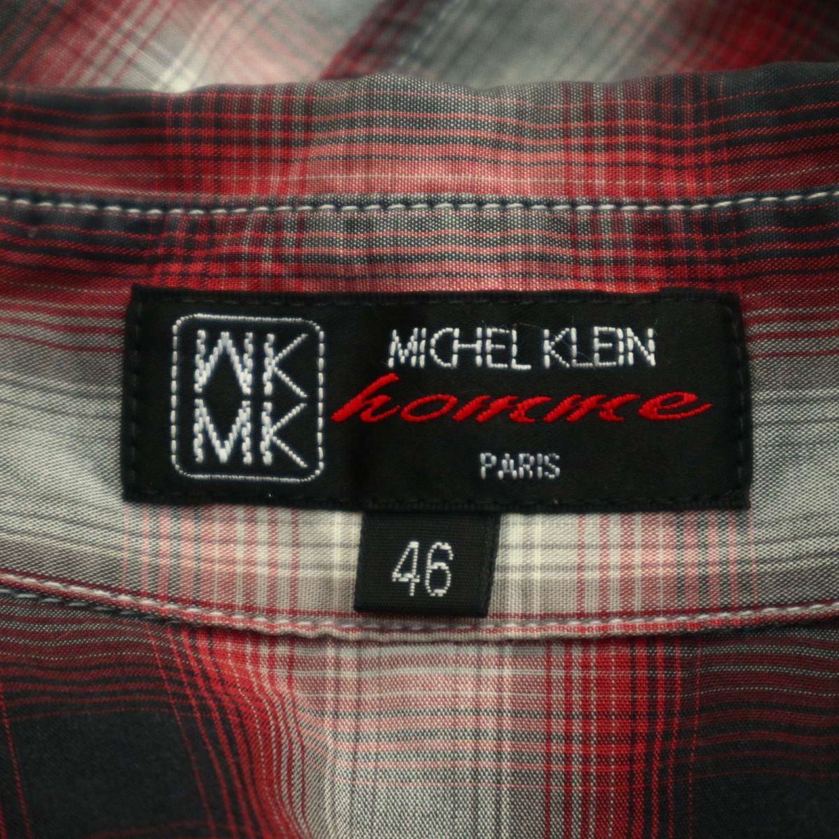 MK HOMME Michel Klein Homme through year * long sleeve Western check shirt Sz.46 men's A3T15432_C#C