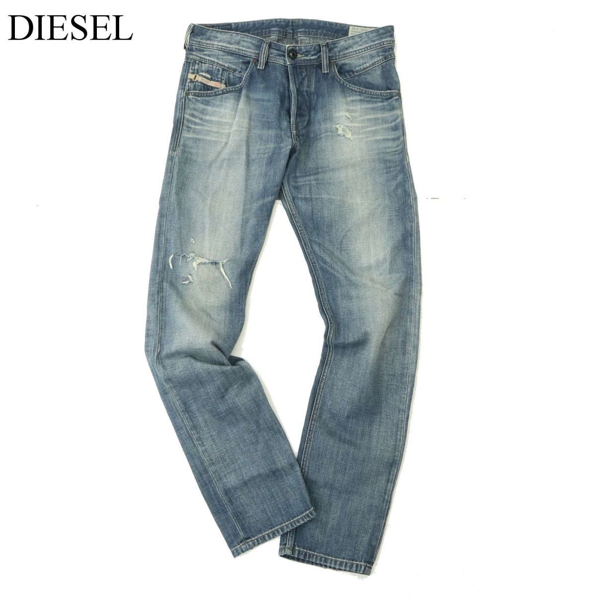 DIESEL ディーゼル 【BELTHER 0839K】 ダメージ加工 スリム テーパード デニム パンツ ジーンズ Sz.30　メンズ　A4B00136_1#R_画像1