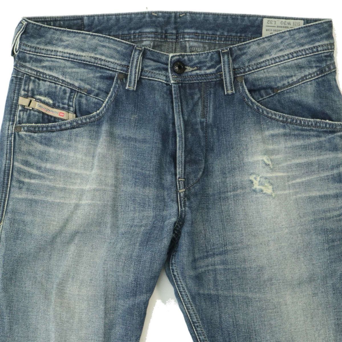 DIESEL ディーゼル 【BELTHER 0839K】 ダメージ加工 スリム テーパード デニム パンツ ジーンズ Sz.30　メンズ　A4B00136_1#R_画像4