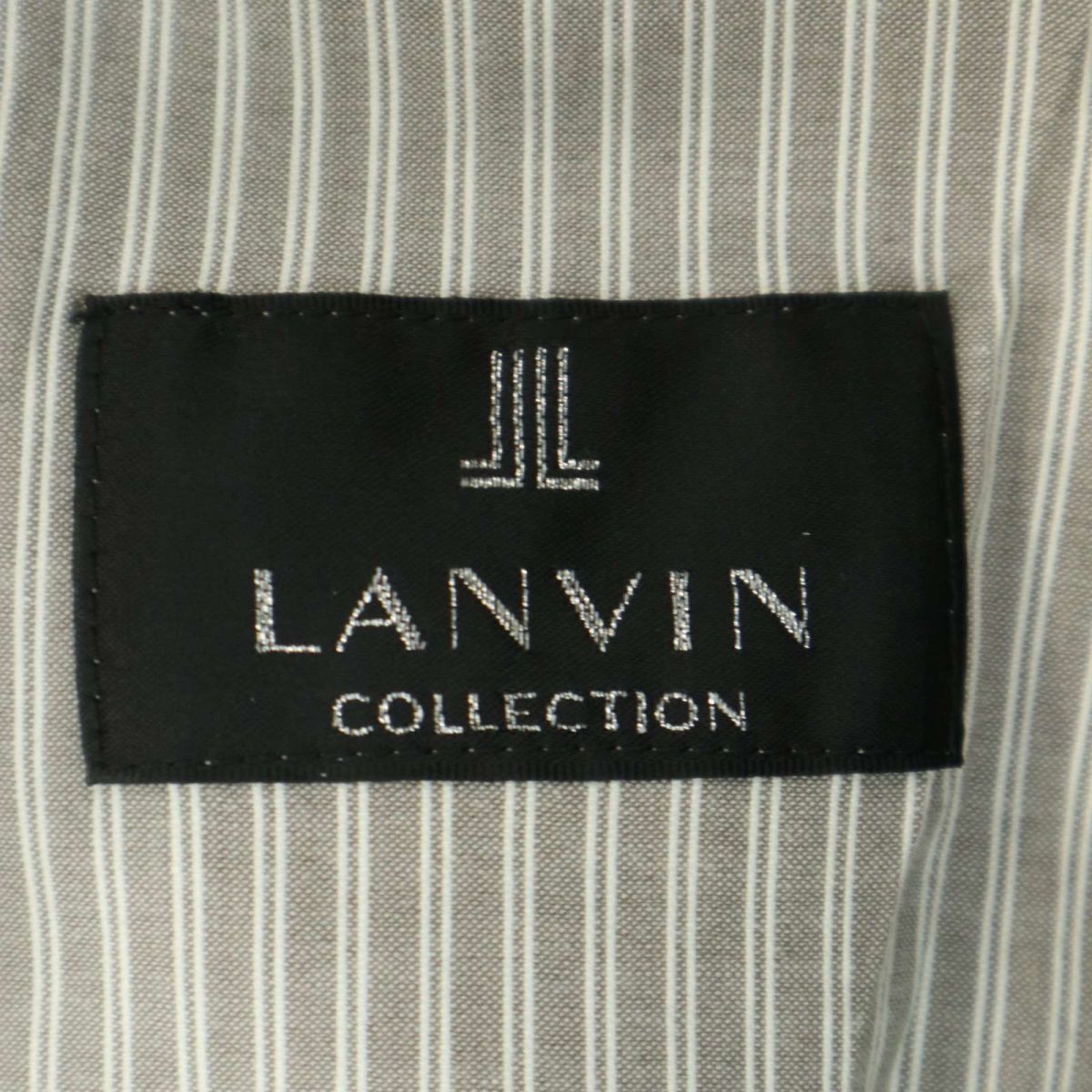 LANVIN COLLECTION ランバン コレクション 通年 ストライプ★ スラックス パンツ Sz.79　メンズ グレー 日本製　A4B00179_1#R_画像8