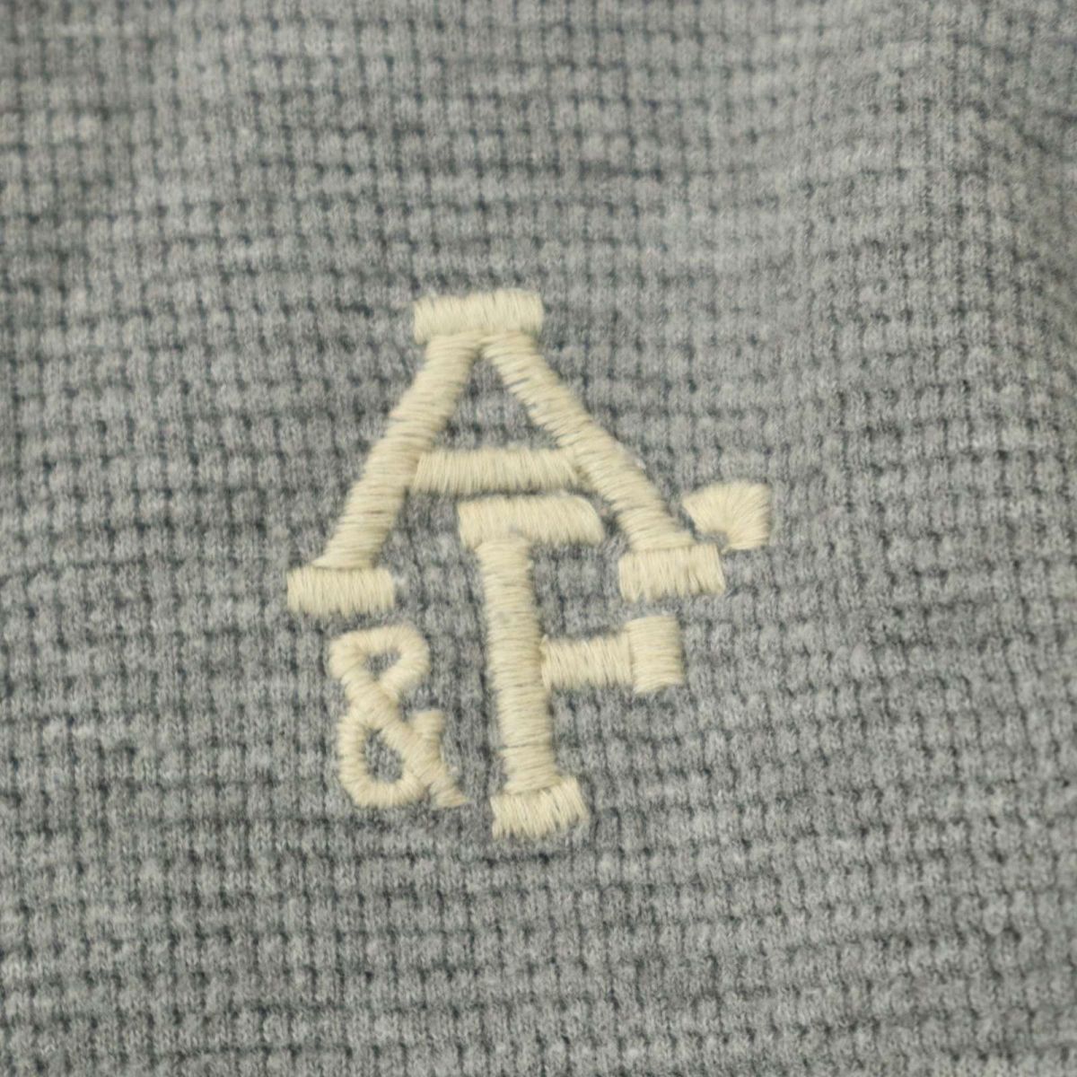 Abercrombie&Fitch アバクロンビー＆フィッチ ロゴ刺繍★ 長袖 ワッフル サーマル カットソー ロンTシャツ Sz.S メンズ 灰 A4T00639_1#Fの画像5