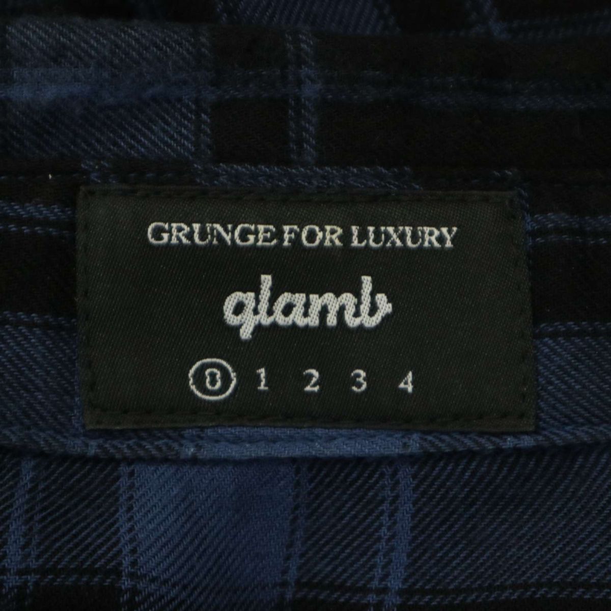 glamb gram through year Reggie check SH* long sleeve oversize reji- check shirt Sz.0 men's big Silhouette A4T00638_1#C