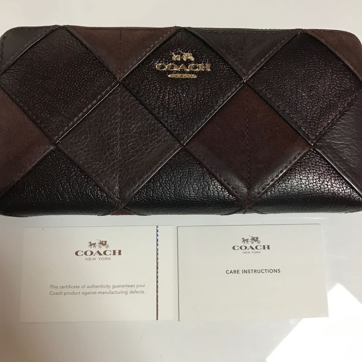 COACH ラウンドファスナー長財布 レザー　コーチ　美品　ブラック ブラウン　レディース　メンズ_画像1