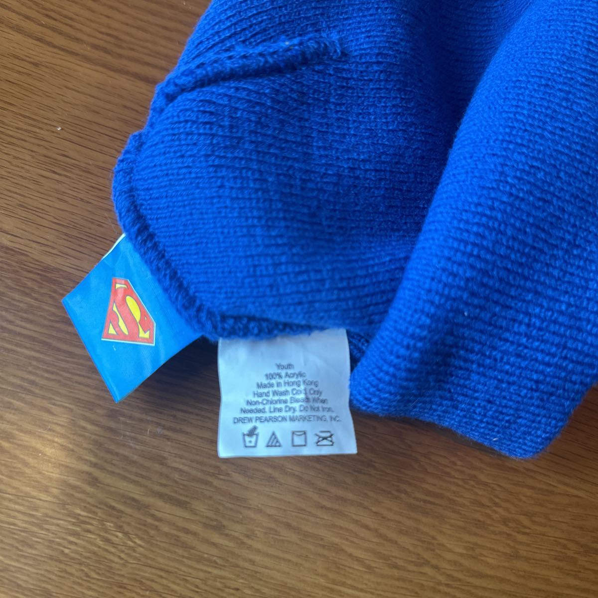 【SUPERMAN】【ニットCAP】【 多分KIDS FREE SIZE】【未使用.】]【M/【アメリカ購入.】]【Aニット帽 ニットキャップ _画像6