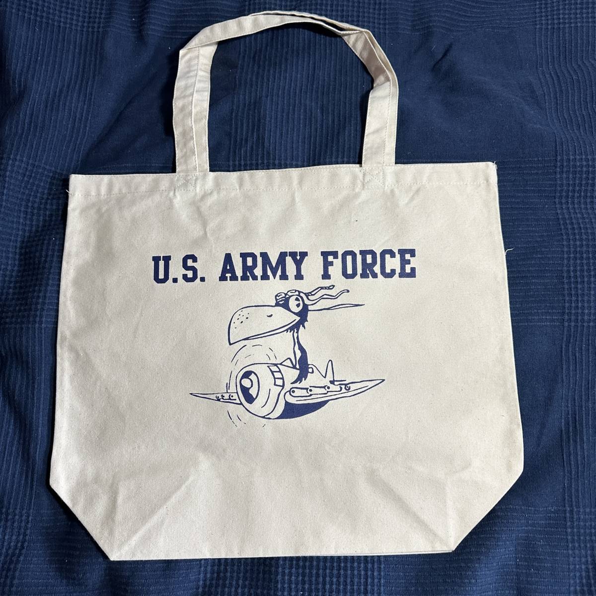 【12oz BAG】 【 LARGE】ARMY FORCE【トート】【男女兼用】【生成り-紺】【BAG.】]【B/【SALE.】]【WH b_画像4